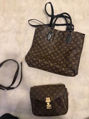 Louis Vuitton Brown Monogram Canvas Tote with Matching Crossbody sold together